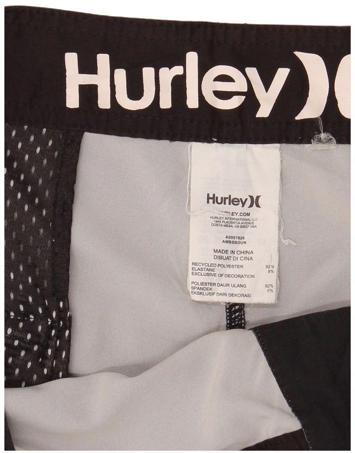 Hurley Herren-Badeshorts XL, schwarz gestreift, Polyester