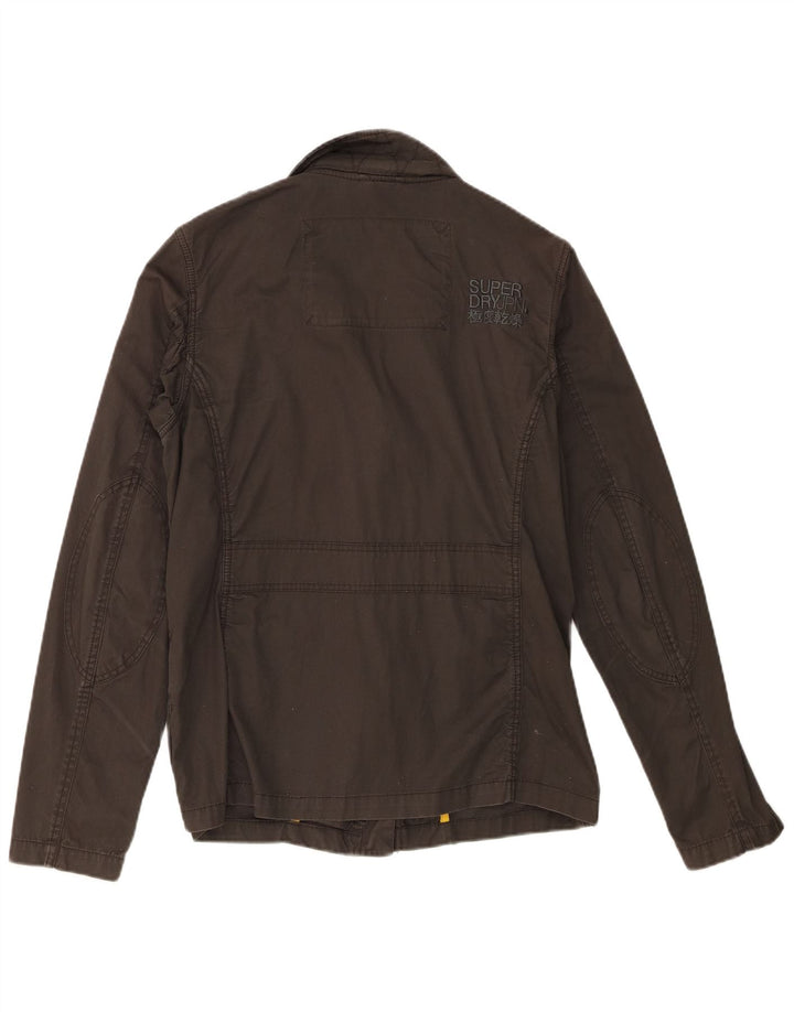 Superdry Damen Militärjacke UK 14 Large Khaki Baumwolle