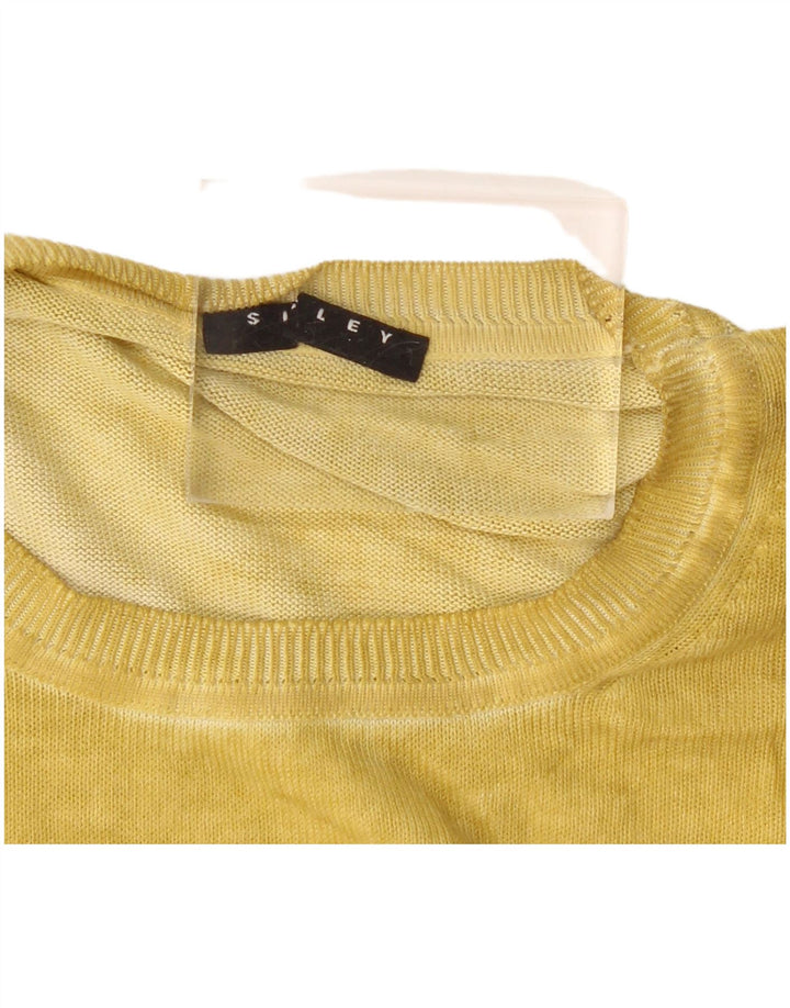 Sisley Damen-Pullover mit Rundhalsausschnitt, Gr. 14, Mittelgelb