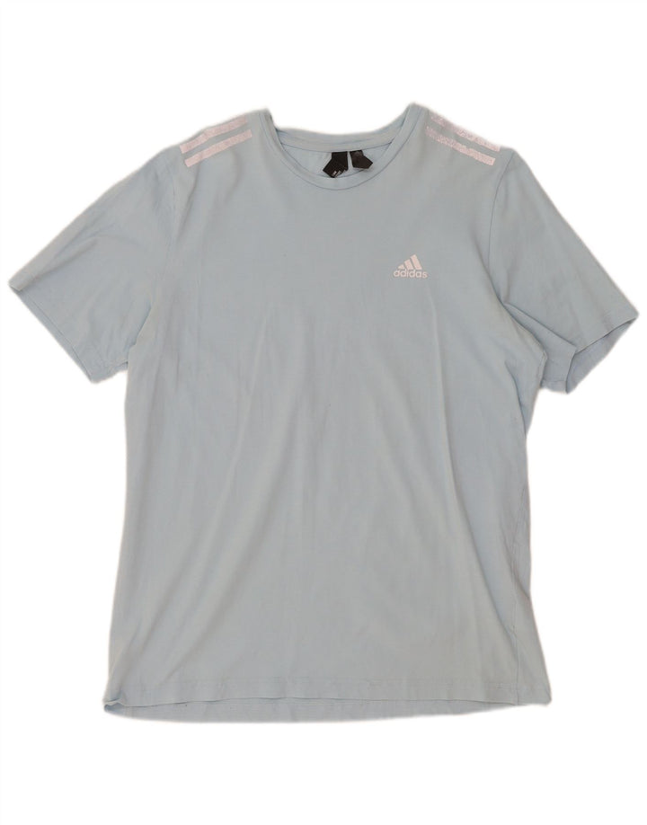 ADIDAS Mens T-Shirt Top Medium Blue Cotton
