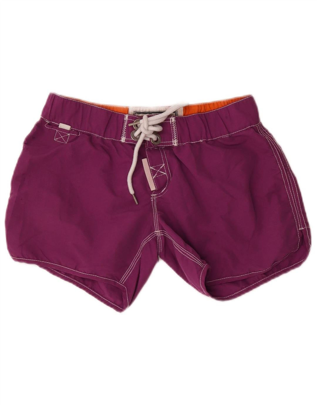 Superdry Damen-Badeshorts mit Grafik, UK 12, Mittelviolett, Polyester