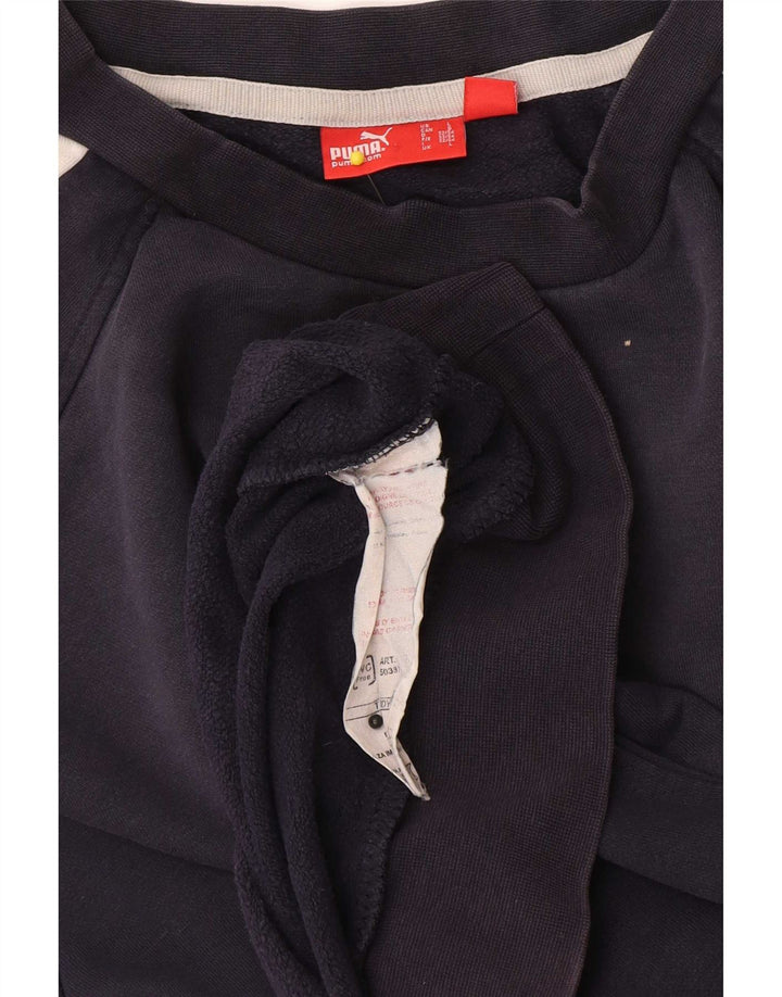 Puma Herren-Sweatshirt-Pullover, groß, marineblau, Colourblock-Baumwolle