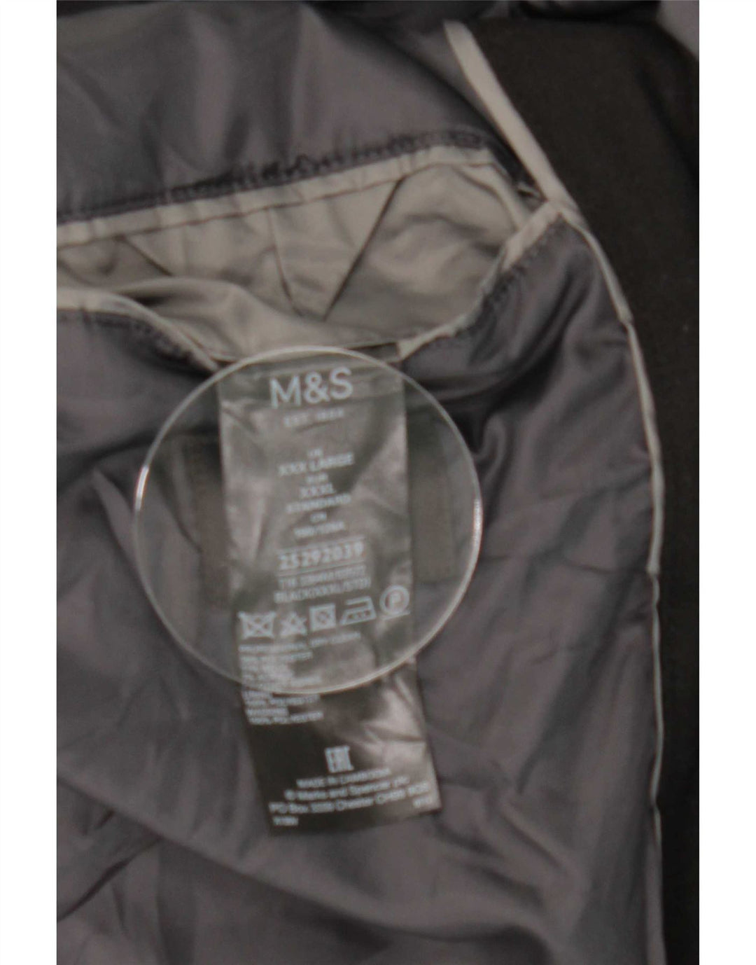 Marks & Spencer Herrenmantel UK 46 3XL Schwarz Polyester