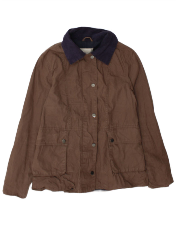 Hobbs Damen-Utility-Jacke UK 8 Small Braune Baumwolle