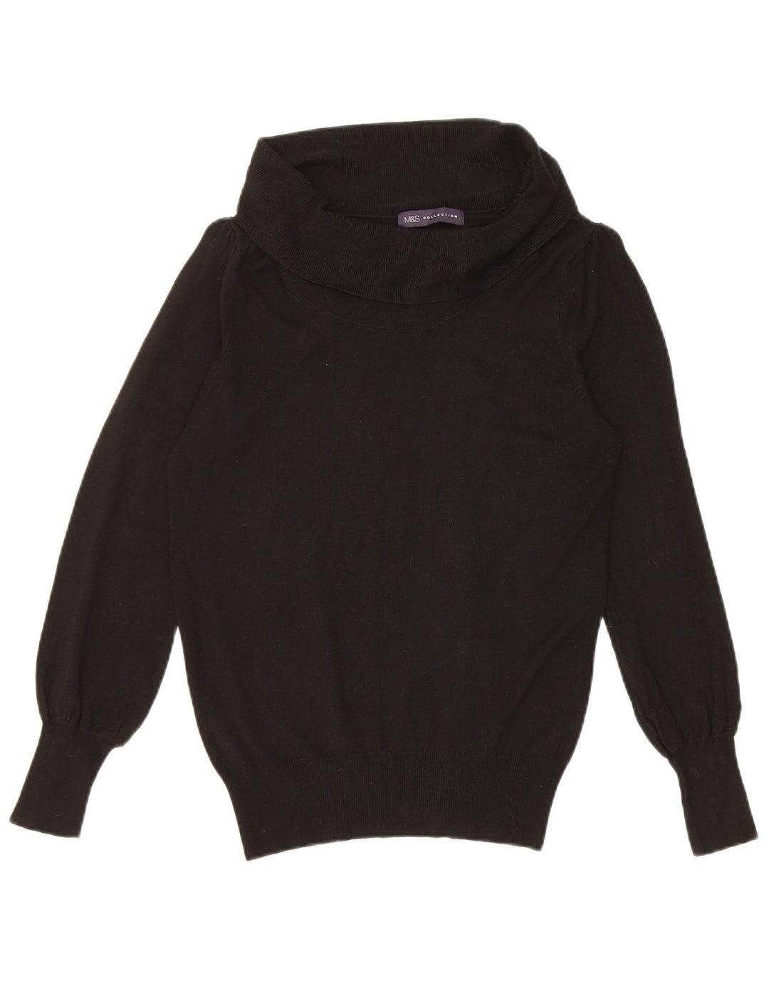 Marks & Spencer Rollkragenpullover für Damen, UK 12, mittlere schwarze Viskose