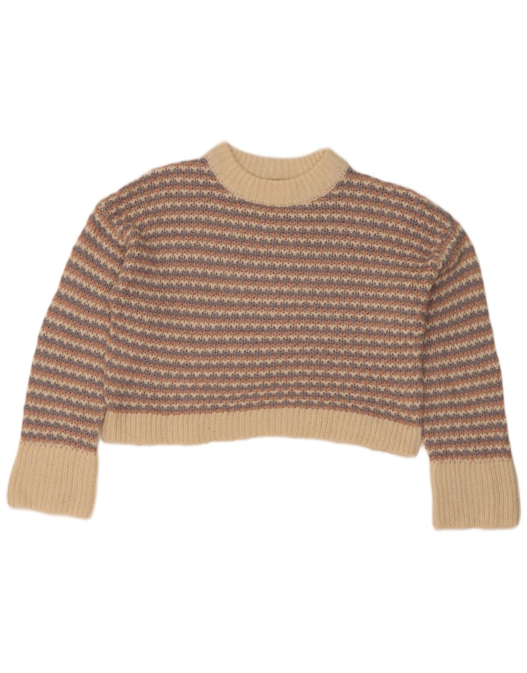 Topshop Damen Crop Rollkragenpullover Pullover UK 10 Small Mehrfarbig