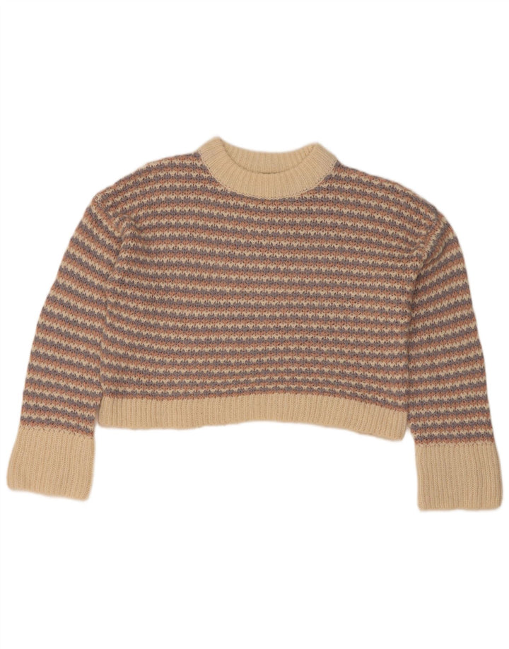 Topshop Damen Crop Rollkragenpullover Pullover UK 10 Small Mehrfarbig
