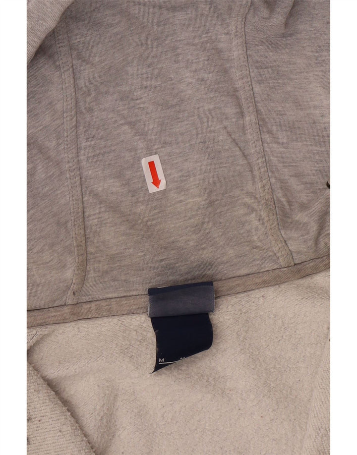 NIKE Mens Zip Hoodie Sweater Medium Grey Flecked Cotton