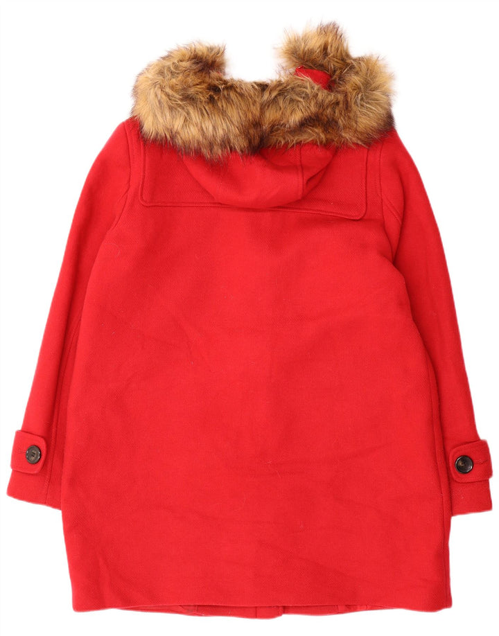 Marks & Spencer Damen-Dufflecoat mit Kapuze, UK 14, Mittelrot, Polyester