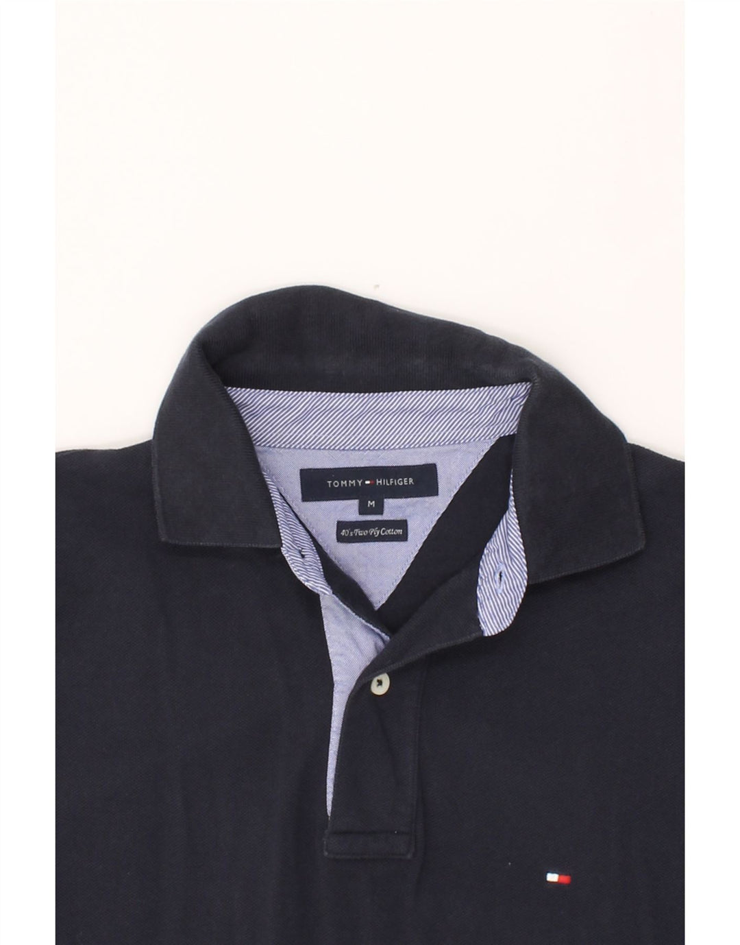 TOMMY HILFIGER Mens Polo Shirt Medium Navy Blue Cotton Vintage Tommy Hilfiger and Second-Hand Tommy Hilfiger from Messina Hembry 