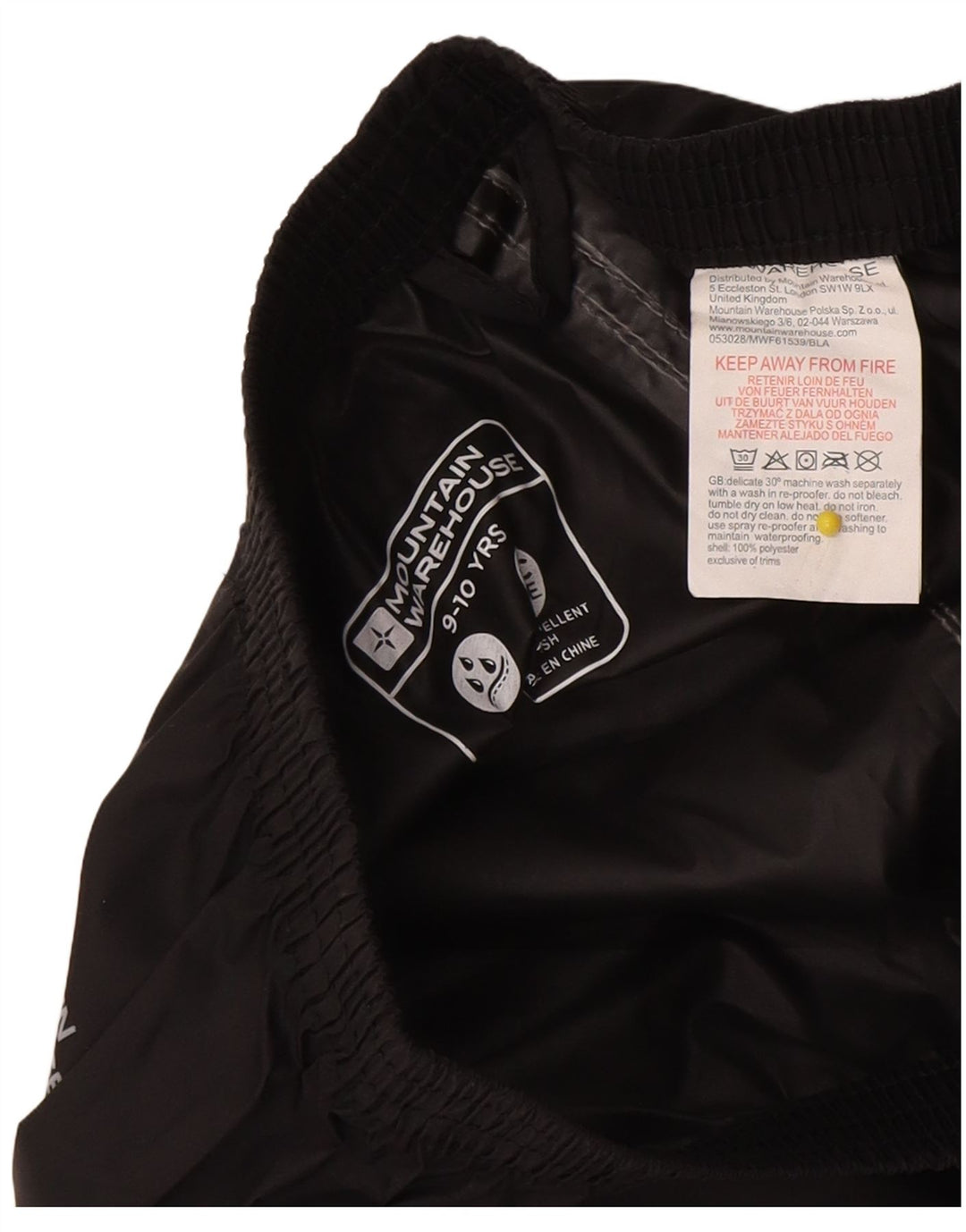 Mountain Warehouse Wasserdichte Isoory-Hose für Jungen, 9–10 Jahre, Schwarz