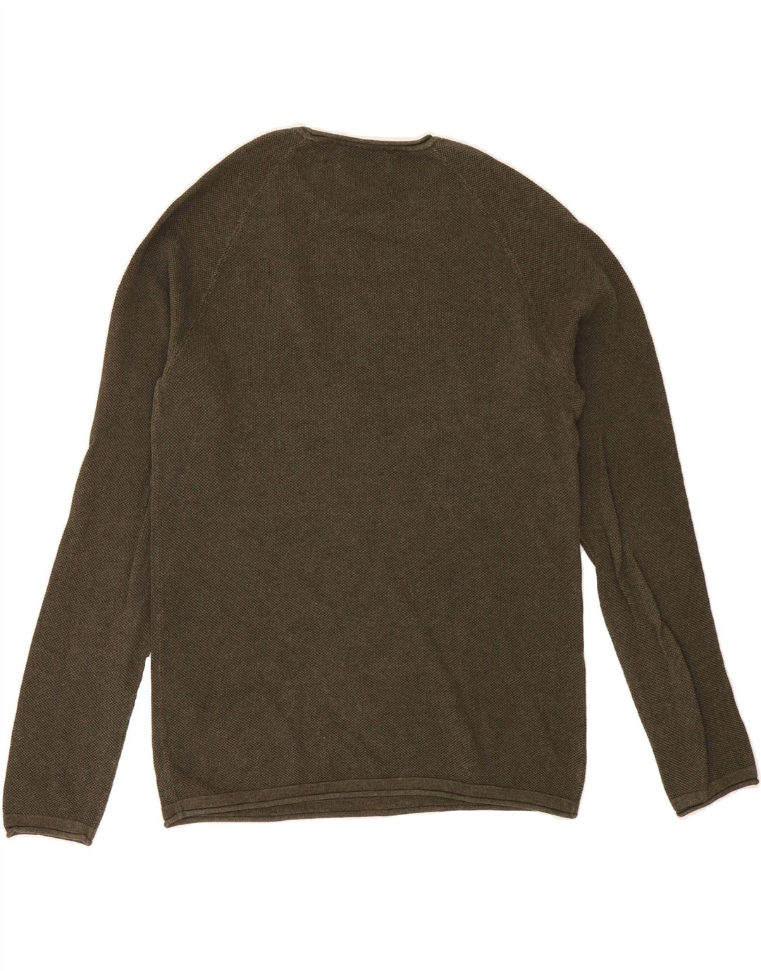 JACK & JONES Mens Crew Neck Jumper Sweater Medium Khaki Cotton Vintage Jack & Jones and Second-Hand Jack & Jones from Messina Hembry 
