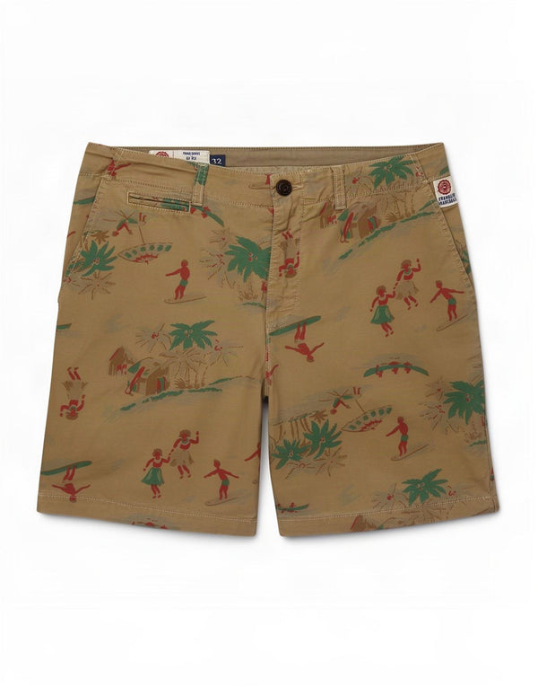 Franklin Marshall Herren Hawaiian Chino Shorts Medium W32 Khaki