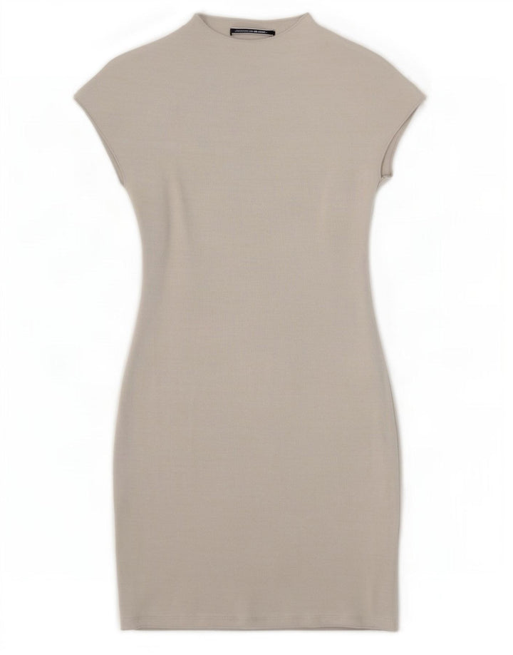 Zara Damen, figurbetontes Kleid, Größe S, Grau, Viskose