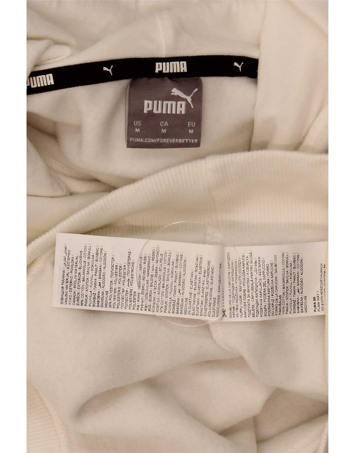 Puma Herren Grafik-Hoodie-Pullover aus mittelweißer Baumwolle