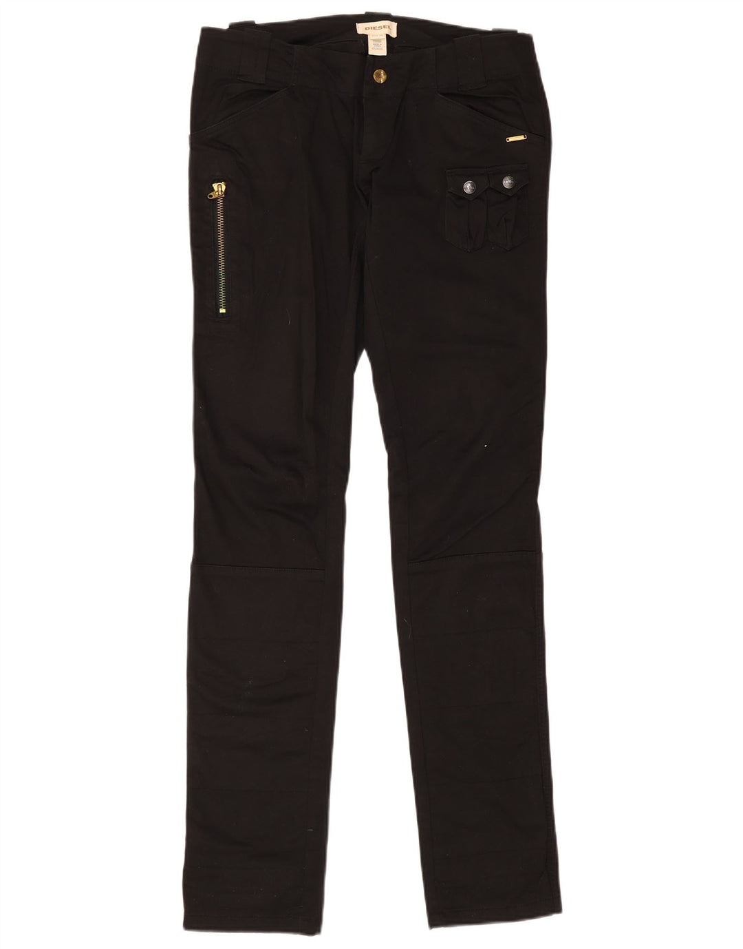 Diesel Slim-Cargohose für Damen, W30, L35, schwarze Baumwolle