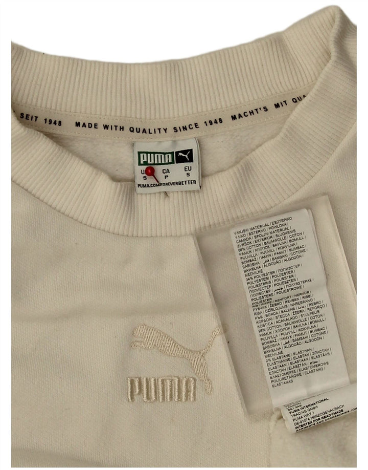 Puma Damen-Sweatshirt in Übergröße, Gr. 10, Größe S, weiß, Baumwolle