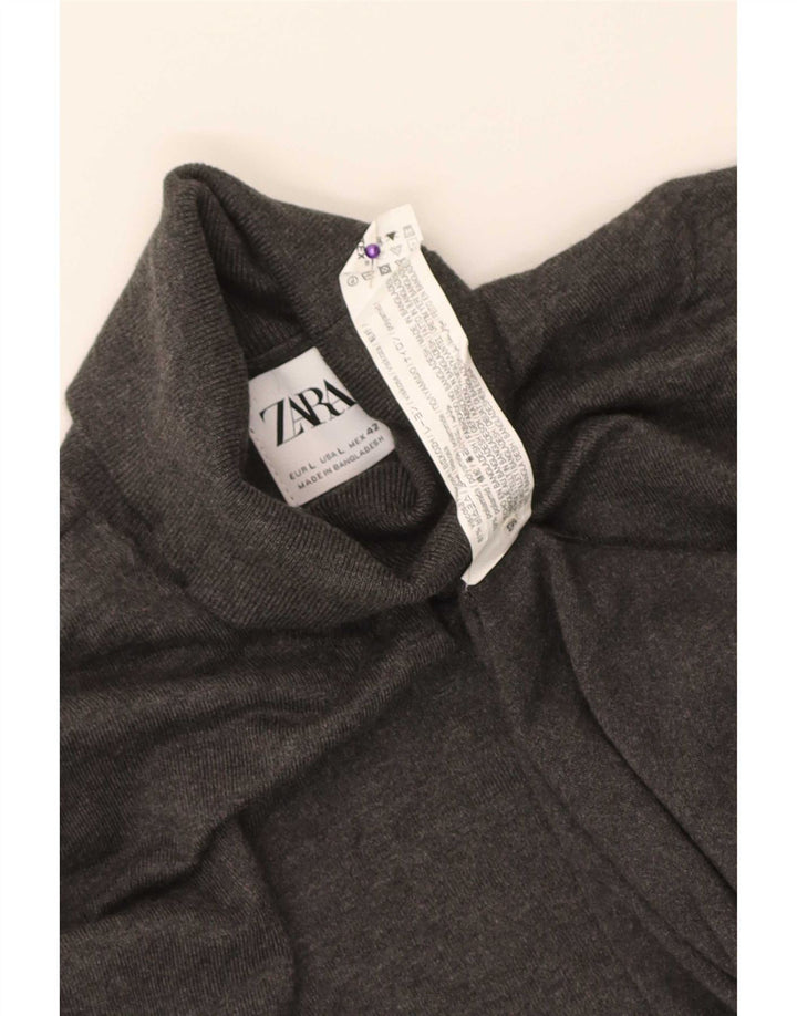 Rollkragenpullover für Herren von Zara, groß, grau gefleckte Viskose