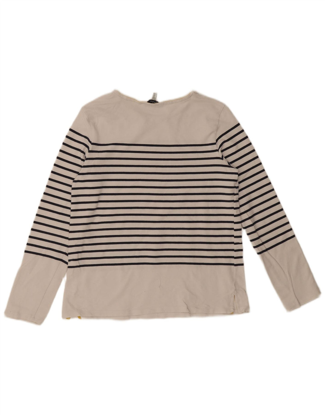Joules Damen-Top, langärmlig, UK 12, mittelweiß, gestreift, Baumwolle