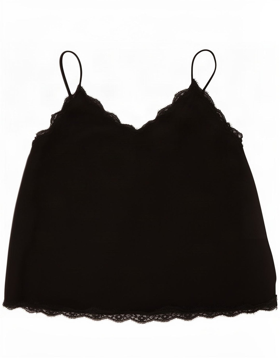 Zara Damen Crop Cami Top UK 16 Large Schwarz Polyester