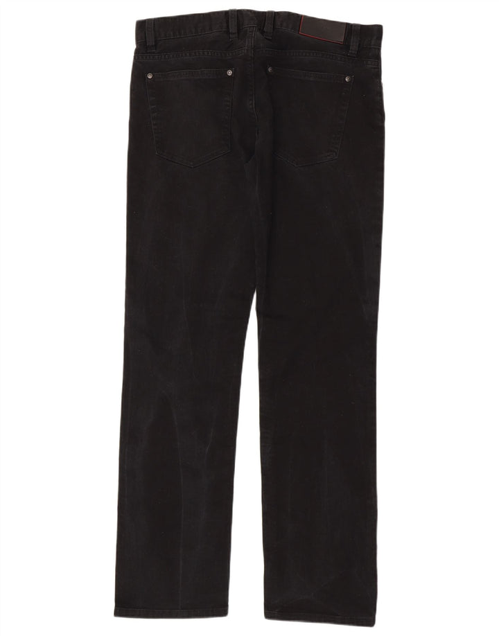 Hugo Boss Herren Straight Jeans W33 L32 Schwarze Baumwolle