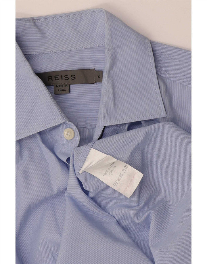 Reiss Herrenhemd, klein, blau gestreift, Baumwolle