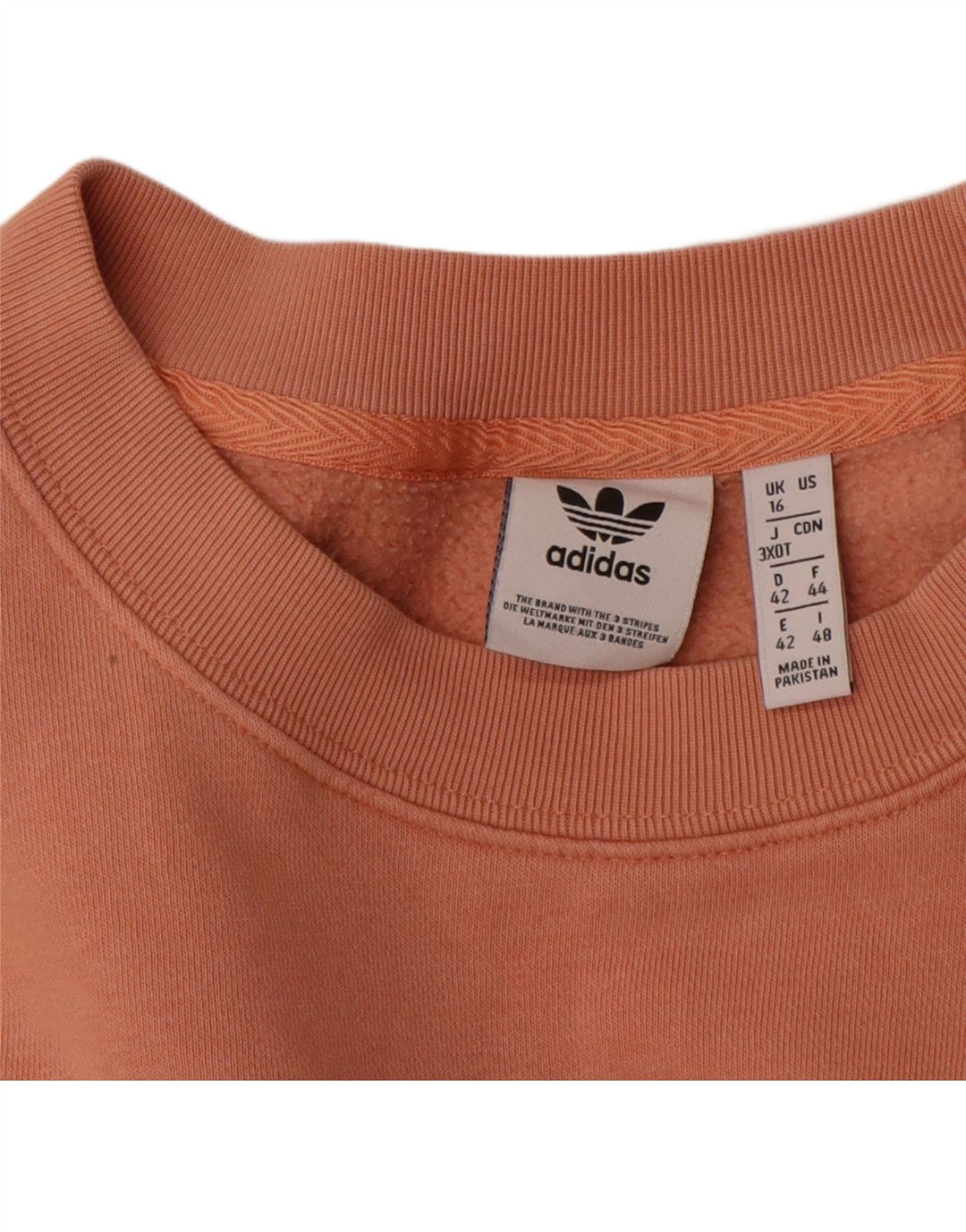 Adidas Damen Übergroßer Sweatshirtpullover UK 16 Large Orange Baumwolle