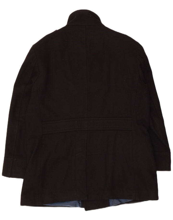 Marks & Spencer Herren Zweireihiger Mantel UK 42 XL Schwarze Wolle