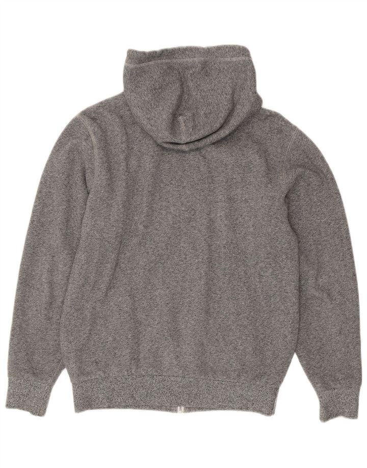 Jack Wills Herren-Kapuzenpullover mit Reißverschluss aus mittelgrauer Baumwolle