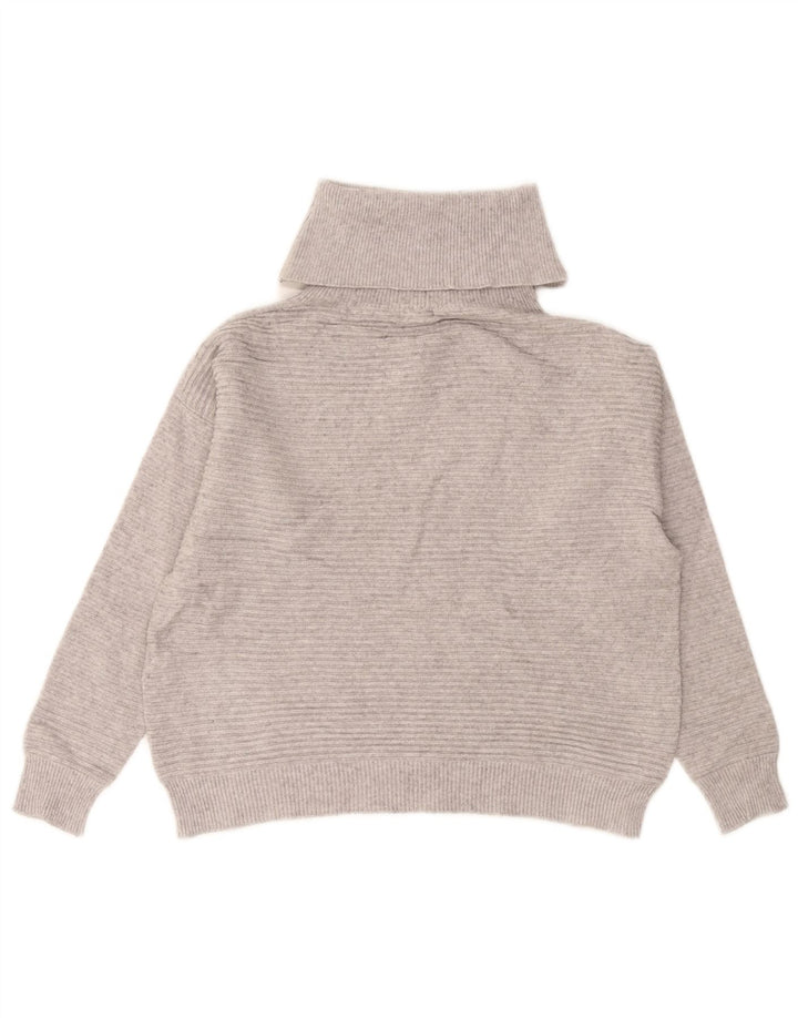 Phase Eight Damen Crop Rollkragenpullover Pullover UK 14 Mittelgraue Viskose