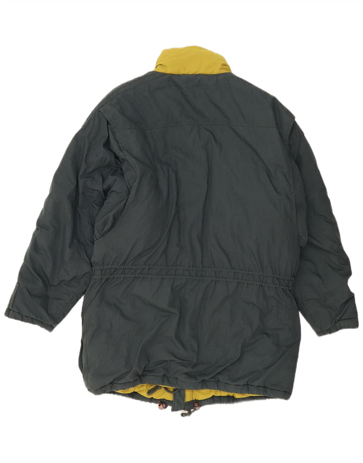 Vintage Herren-Windbreaker-Mantel mit Kapuze, EU 50, großes grünes Polyester