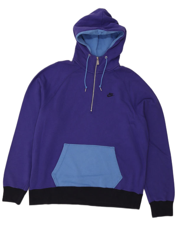 Nike Herren-Kapuzenpullover mit Reißverschluss, XL, lila, Colourblock-Baumwolle