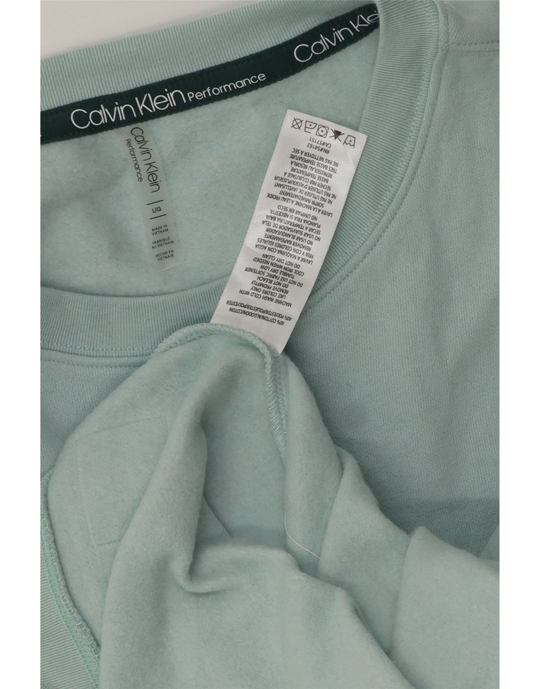 Calvin Klein Herren-Sweatshirt-Pullover, große türkisfarbene Baumwolle