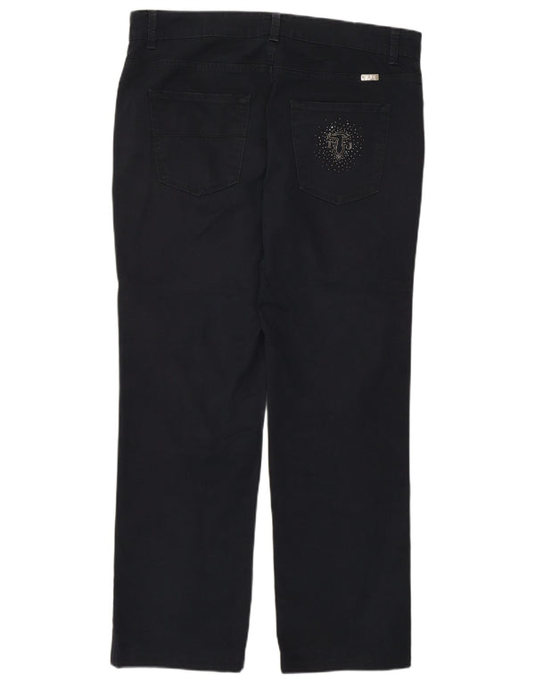 Trussardi Damen Gerade Freizeithose W31 L27 Marineblau