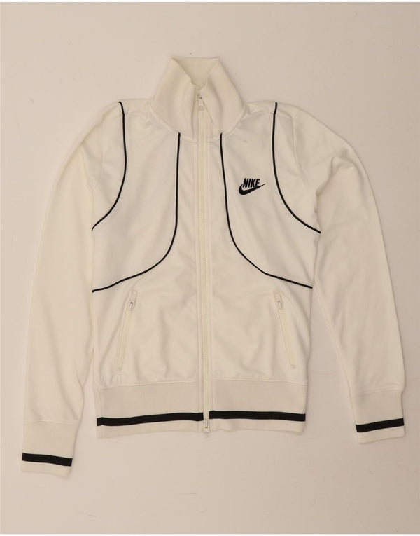 Nike Damen-Trainingsanzug-Top-Jacke, UK 8/10, Größe S, Weiß, Polyester