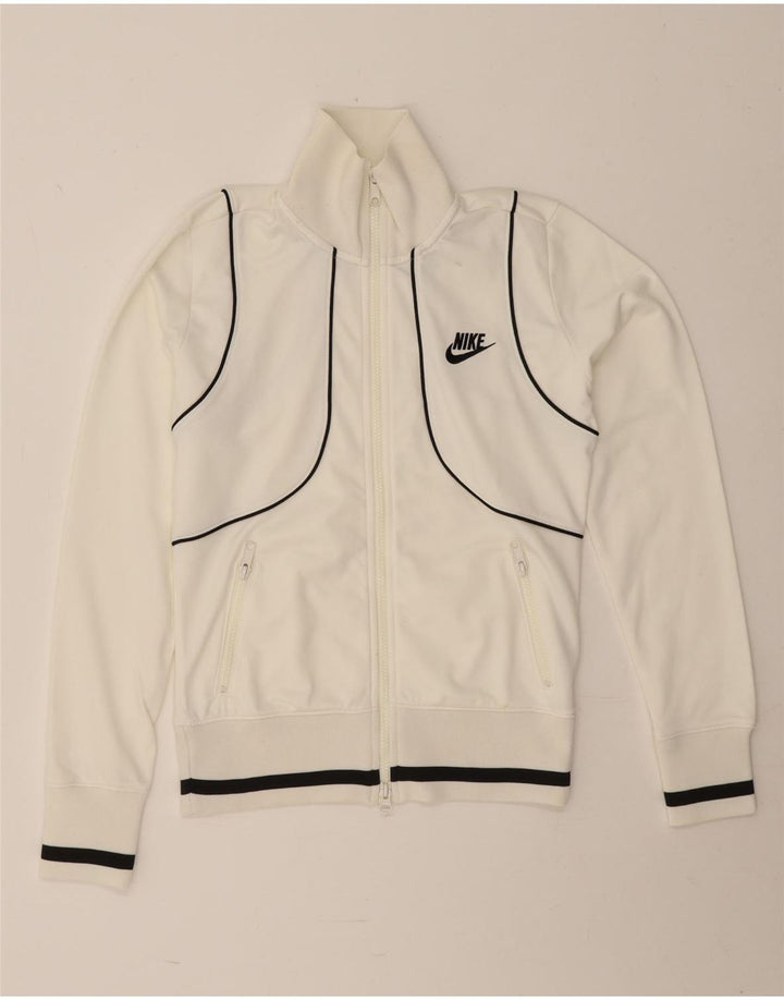 Nike Damen-Trainingsanzug-Top-Jacke, UK 8/10, Größe S, Weiß, Polyester