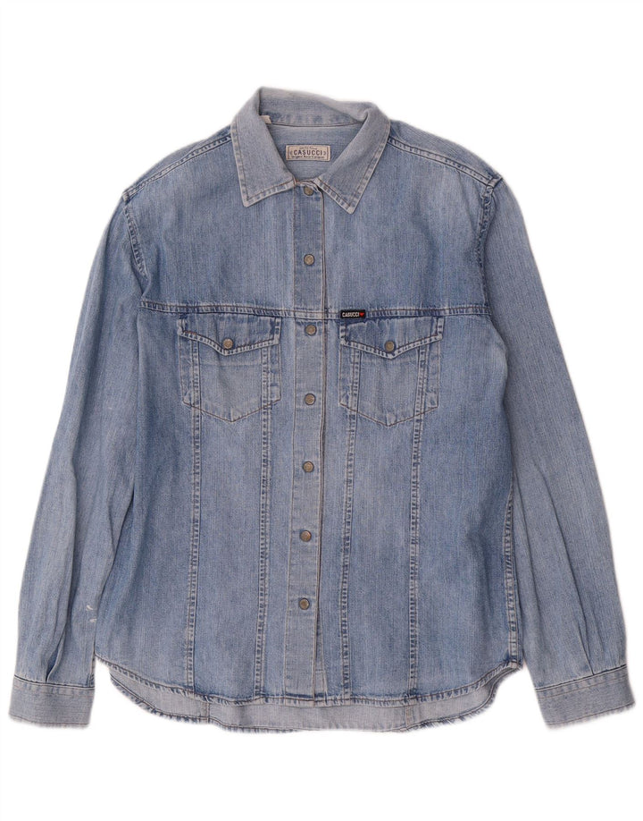 CASUCCI Damen Jeanshemd UK 18 XL Blaue Baumwolle