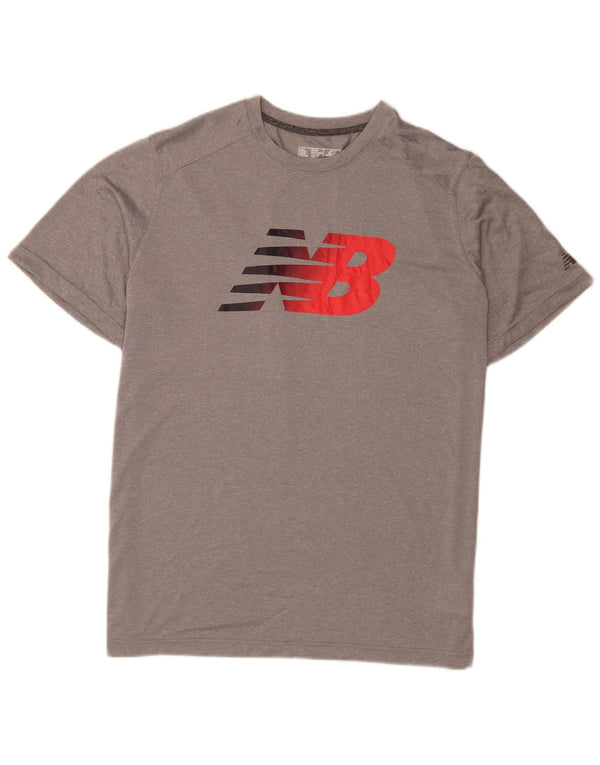 New Balance Herren Grafik T-Shirt Top XL Grau Polyester