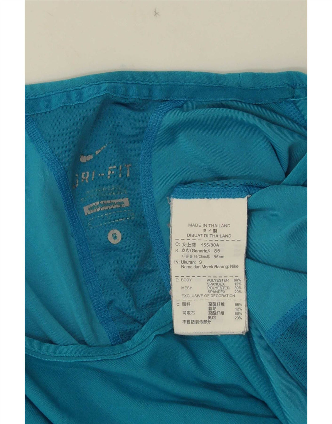 Nike Damen Dri Fit T-Shirt Top UK 10 Small Blau Polyester