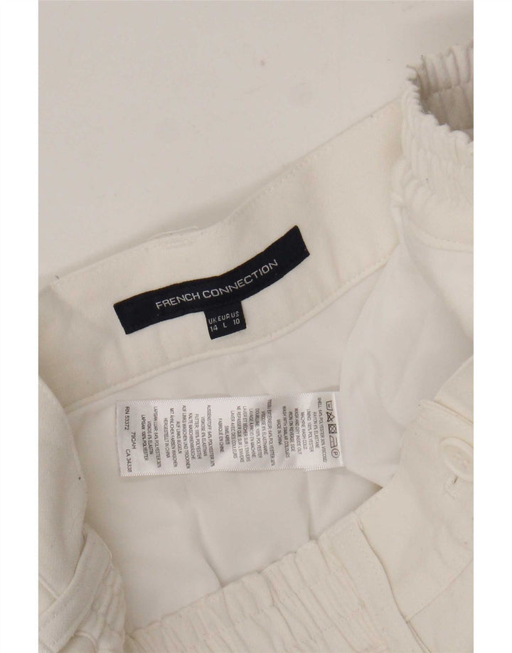 French Connection Damen Chinoshorts UK 14 Large W34 Weiß Polyester