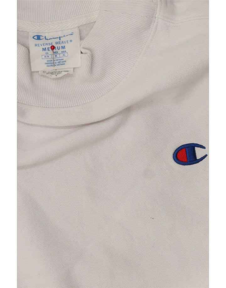 Champion Damen Crop Sweatshirt Pullover UK 14 Mittelweiße Baumwolle