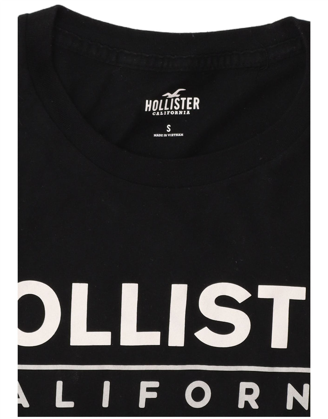 HOLLISTER Herren-T-Shirt mit Grafik, Größe S, Schwarz, Farbblockdesign