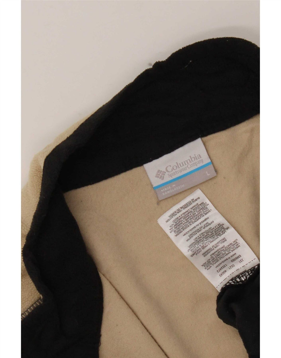 Columbia Herren-Fleecepullover mit Reißverschluss am Hals, groß, beige, Farbblock-Polyester