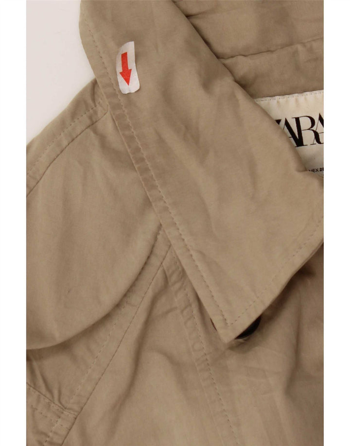 Zara Damen Übergroßer Trenchcoat UK 10 Small Beige Polyester