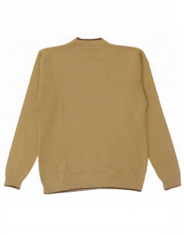 Timberland Mens V-Neck Jumper Sweater Large Green Cotton
