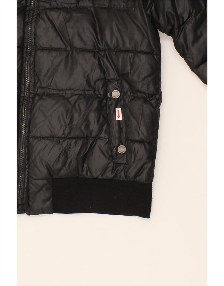 GEOX Boys Hooded Padded Jacket 11-12 Years Black Polyester Vintage Geox and Second-Hand Geox from Messina Hembry 