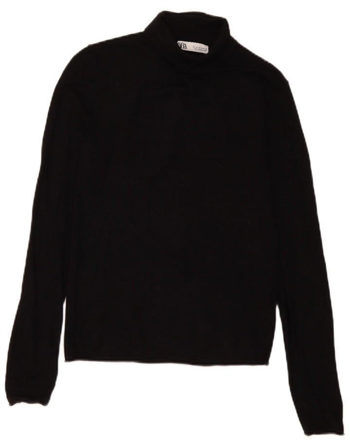 Rollkragenpullover für Damen von Zara, Gr. 12, mittelschwarz, Viskose