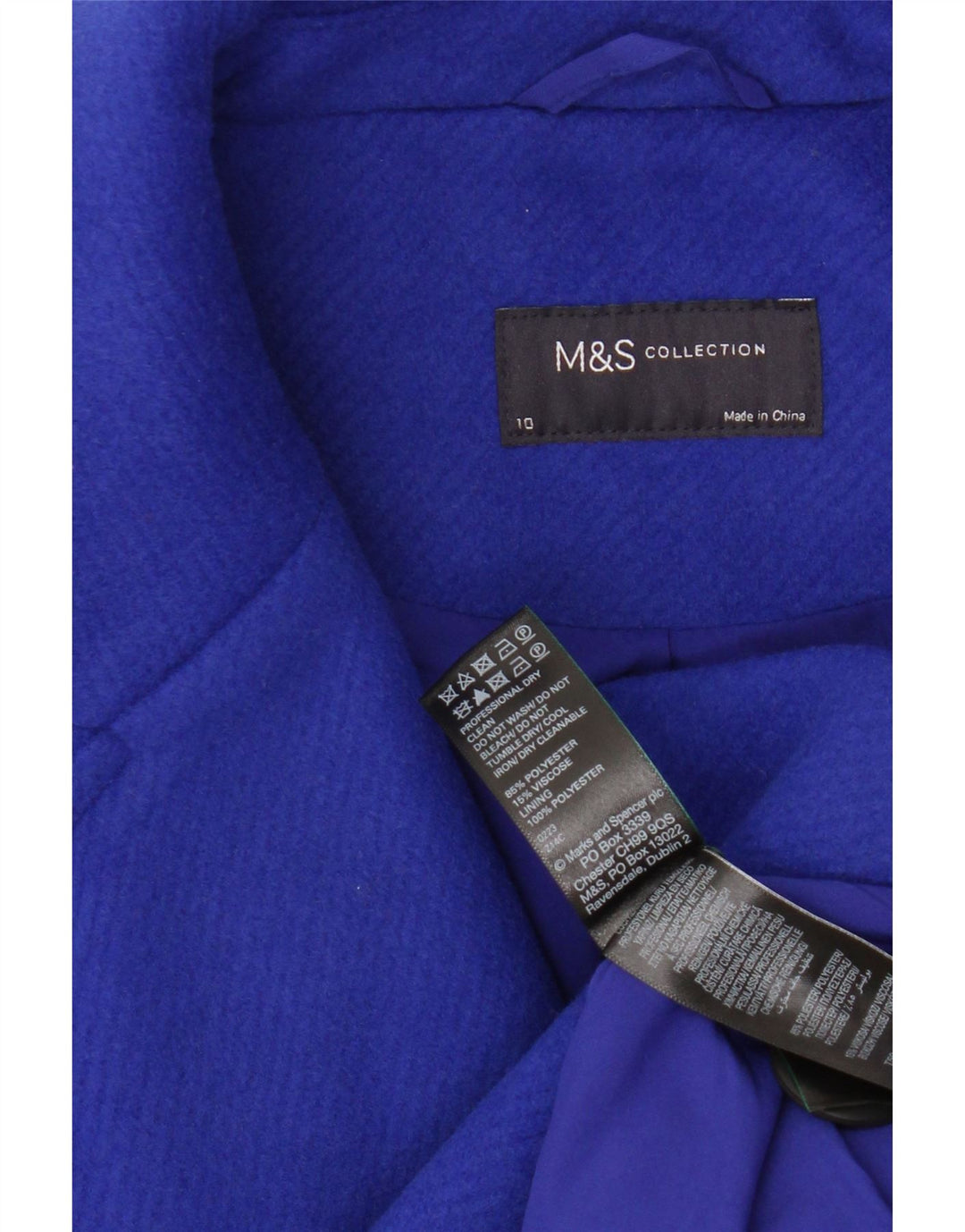 Marks & Spencer Damen Übergroßer Mantel UK 10 Small Blau Polyester