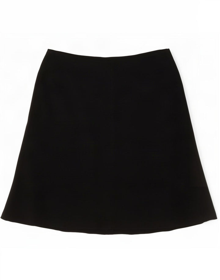 Marks & Spencer Damen A-Linien-Rock UK 12 Medium W30 Schwarz Polyester
