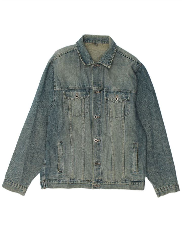 ANGELO LITRICO Herren Jeansjacke IT 56 3XL Blaue Baumwolle